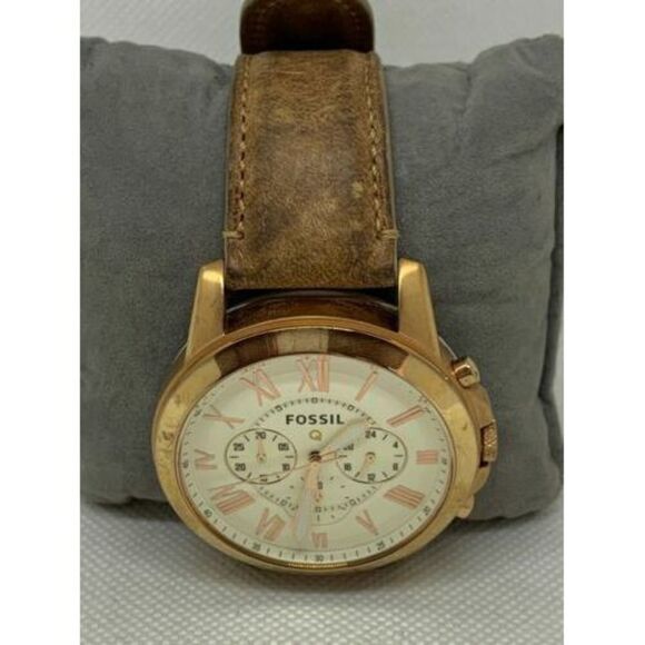 Fossil Q Chronograph Smartwatch Brown Leather Band Activity Tracker NDW1 C127 - Picture 2 of 9